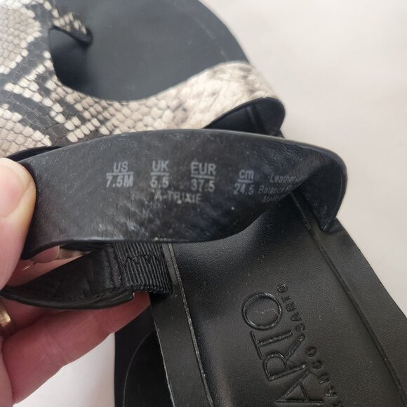 Sarto Franco Snake Print Leather Sandals Block Heel Size 7.5 - Picture 6 of 6